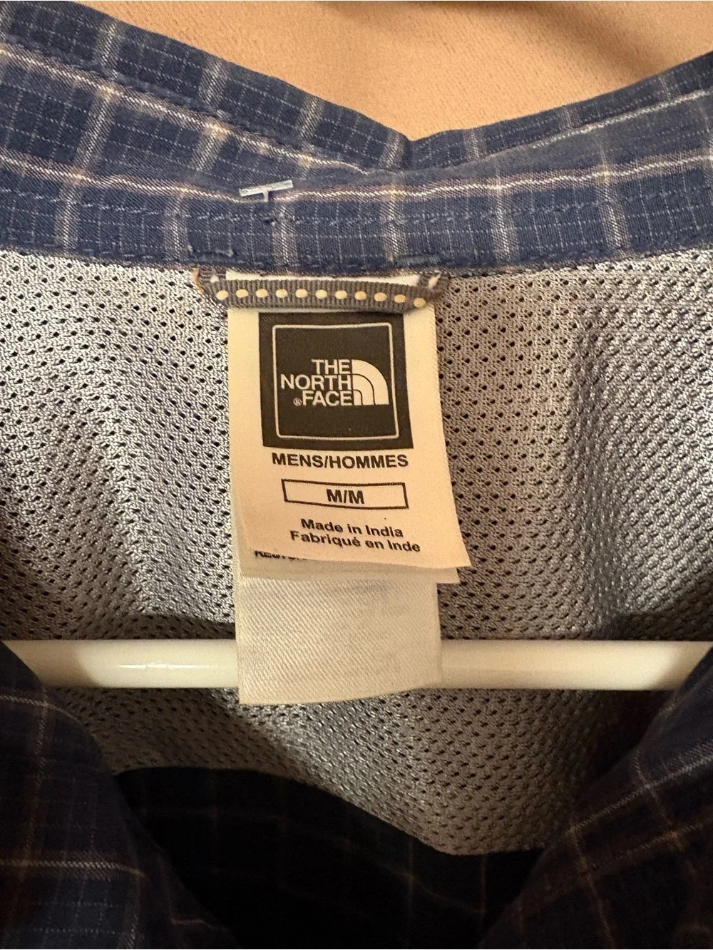 North Face Shirt Mens Medium Short Sleeve Plaid Outdoors Button Up Pocket